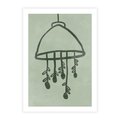 Plakat bez ramy 21x30 - Zieleń Inspirującego Spokoju - plakat z abstrakcyjną zieloną lampą, skandynawski design