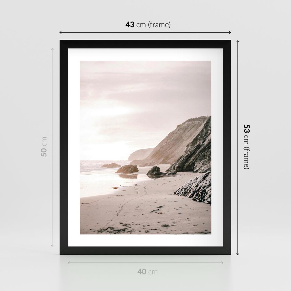 Plakat w ramie 40x50 - Przybrzeżna Piękność - klify, skały nad morzem - rama czarna