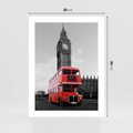 Plakat bez ramy 30x40 - Autobusy w tętniącym życiem Londynie - Londyn, autobus