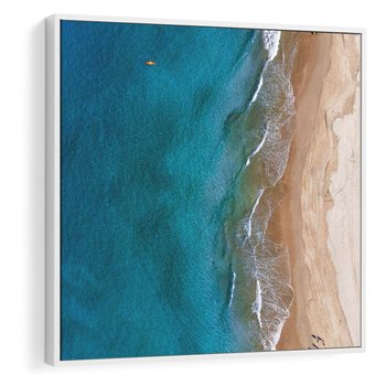 Obraz w ramie 50x50 - Spokój nad morzem - morze, plaża - rama biała