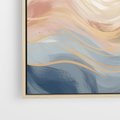 Obraz w ramie 50x50 - Ukojenie Współczesności - abstrakcyjne fale, gładkie linie - rama drewno