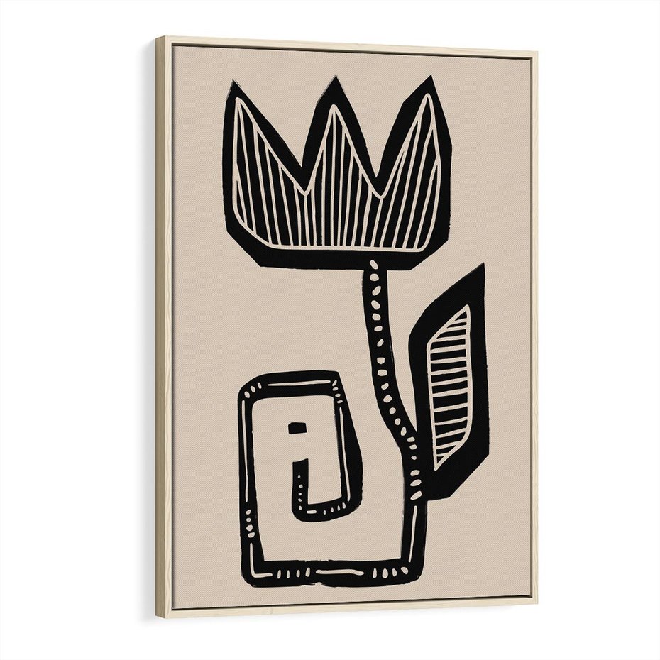 Obraz w ramie 70x100 - Migotliwa Symfonia Kwiatu - kwiat, nowoczesna grafika - rama drewno