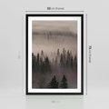 Plakat w ramie 50x70 - Mglista Opowieść Lasu - las, mgła - rama czarna
