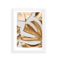 Plakat w ramie 30x40 - Siła Natury - złote, liście - rama biała
