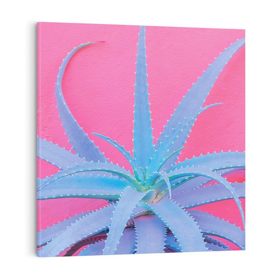 Obraz na płótnie 70x70 - Piękno Pustyni - kaktusy, liście