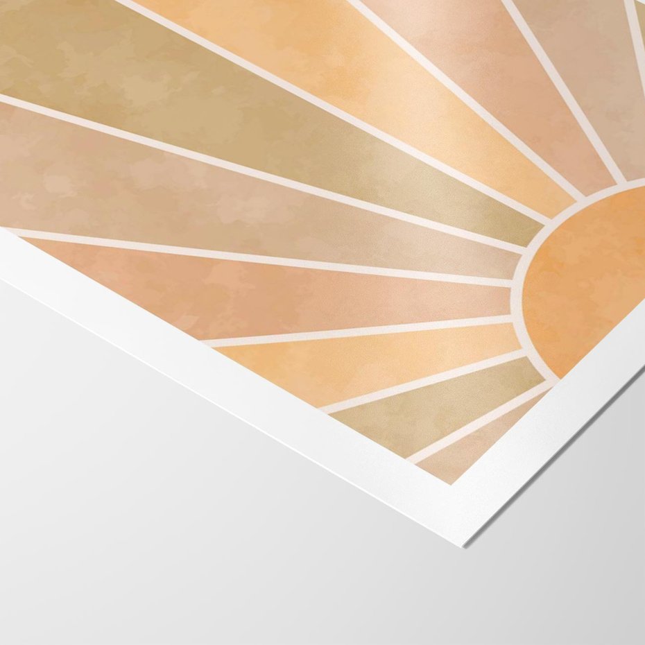 Plakat bez ramy 30x40 - Grafika Boho w Odcieniach Pomarańczu - boho słońce, grafika