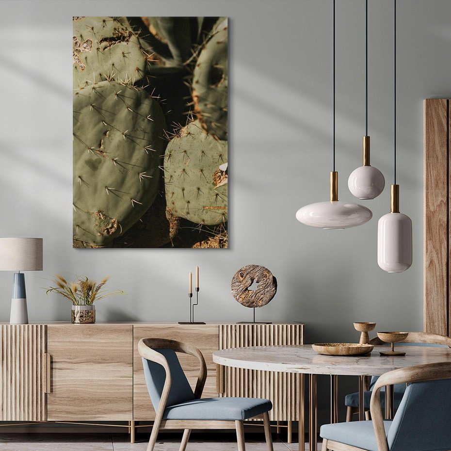 Obraz na płótnie 80x120 - Urok Egzotyki - kaktusy, boho