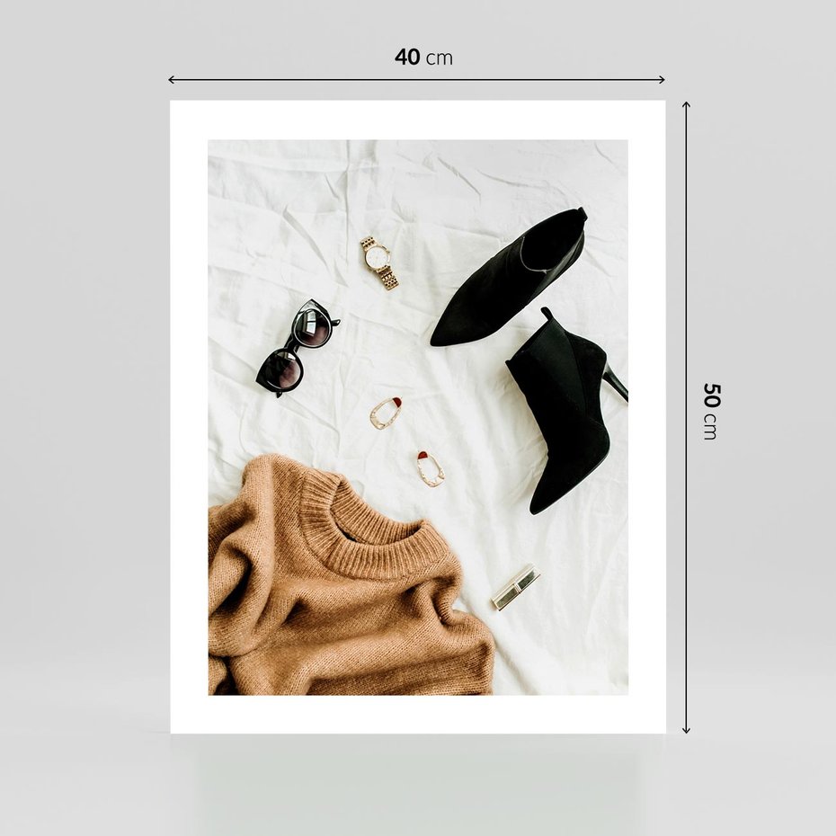 Plakat bez ramy 40x50 - Styl i Klasyka - modowa fotografia, sweter