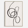 Obraz w ramie 80x120 - Migotliwa Kreatywność - abstrakcyjne szkicowane linie, minimalizm - rama drewno