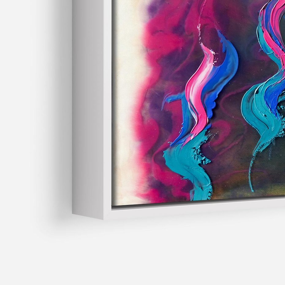 Obraz w ramie 70x50 - Bujna Ekspresja - grafika komputerowa, przypomina obraz olejny - rama biała