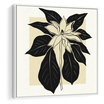 Obraz w ramie 50x50 - Melancholia przerywanych linii - wiaty, typografia - rama biała