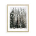 Plakat w ramie 40x50 - Sypiący Śnieg - las w zimie, drzewa pod śniegiem - rama drewno
