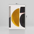 Obraz na płótnie 50x70 - Tajemnice sztuki odkryte - geometryczne półkola, kształty