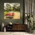 Obraz na płótnie 50x50 - Retro Samochód w Kubańskiej Opowieści - samochód, retro
