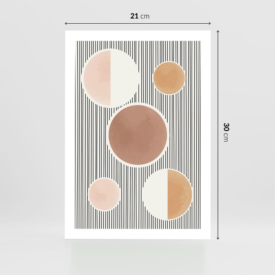 Plakat bez ramy 21x30 - Rozplątane Granice - abstrakacyjna nowoczesna sztuka, koła okręgi