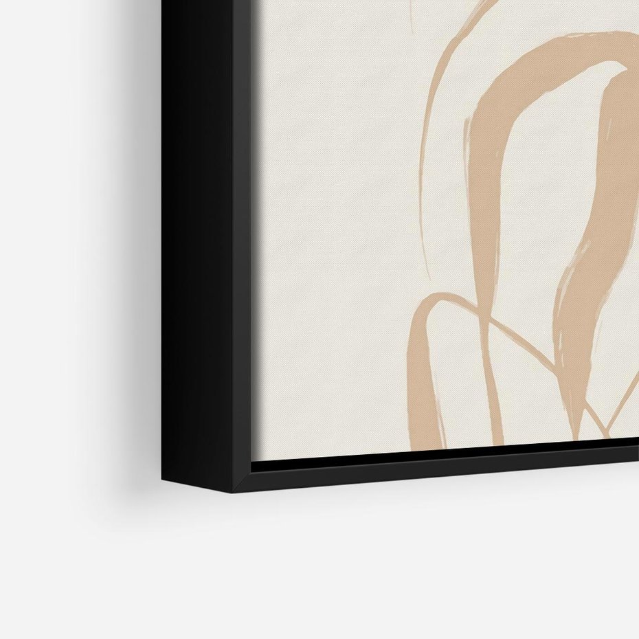 Obraz w ramie 50x50 - Formy Nowoczesności - minimalistyczny plakat, liście palmy - rama czarna