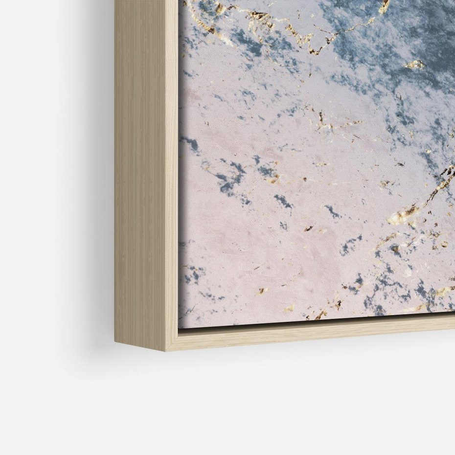 Obraz w ramie 50x50 - Elegancja i Wyrafinowanie - marmur, złoto - rama drewno