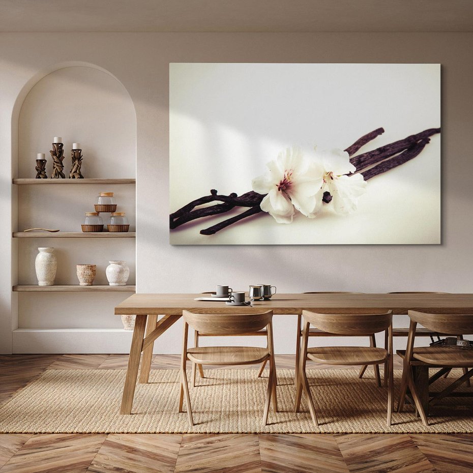 Obraz na płótnie 70x50 - Czuła delikatność wanilii - wanilia, kwiaty