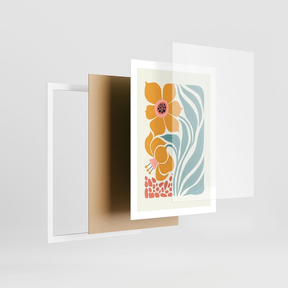 Plakat w ramie 50x70 - Pastelowa Piękność - nowoczesna sztuka, plakat - rama biała