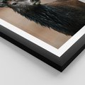 Plakat w ramie 40x50 - Spokojny jeleń - jeleń, las - rama czarna