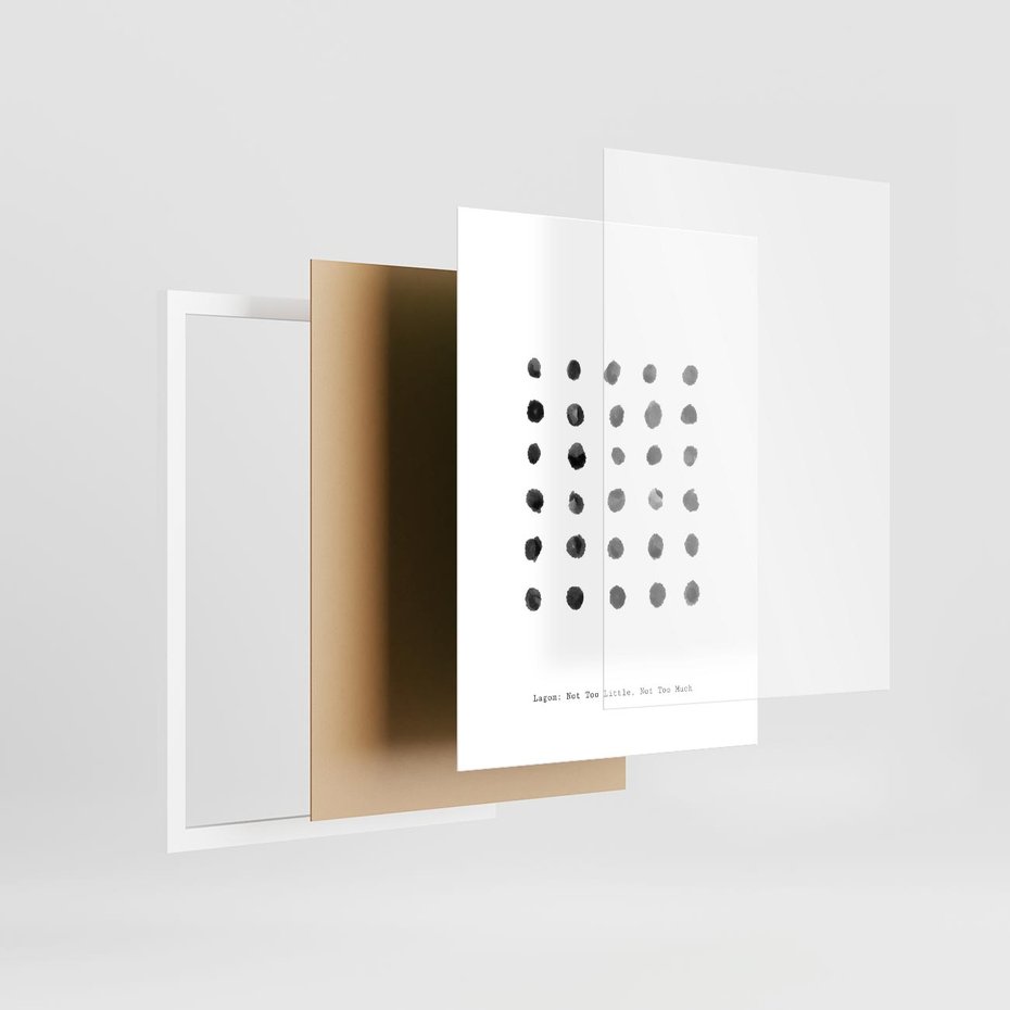 Plakat w ramie 30x40 - Boho Sztuka Wolości - minimalistyczny plakat, czarne kropki na białymtle - rama biała