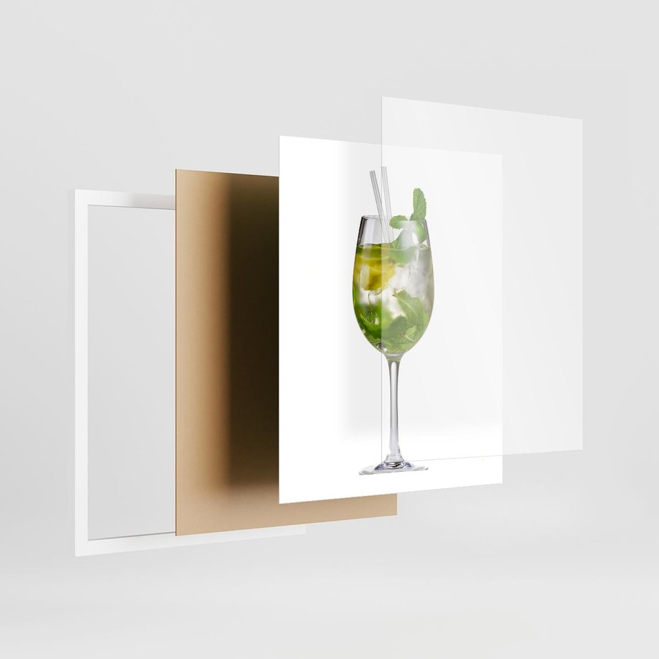 Plakat w ramie 40x50 - Limonkowy drink w letnim stylu - drink, limonka - rama biała