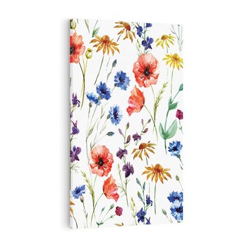 Obraz na płótnie 50x70 - Kwiatowe radości na łące - kwiaty, łączka