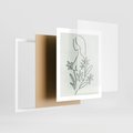Plakat w ramie 40x50 - Odbicia Zielonego Raju - zielony odcień, abstrakcja - rama biała