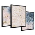 Zestaw obrazy w ramie 40x50 galeria - Marmur, złoto, błękit, turkus - rama czarna