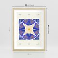Plakat w ramie 30x40 - Księga Abstrakcji - abstrakcyjna boho kompozycja, granatowe ćmy - rama drewno