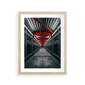 Plakat w ramie 40x50 - Nieskończoność Przestrzeni - korytarz, perspektywa - rama drewno