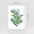 Plakat w ramie 30x40 - Piękno Złotej Rośliny - złote, liście - rama biała