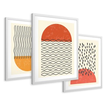Zestaw obrazy w ramie 30x40 galeria - Graficzne, plakaty, nowoczesne - rama biała