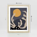 Plakat w ramie 40x50 - Tajemniczy Księżyc - nowoczesna sztuka, plakat - rama drewno
