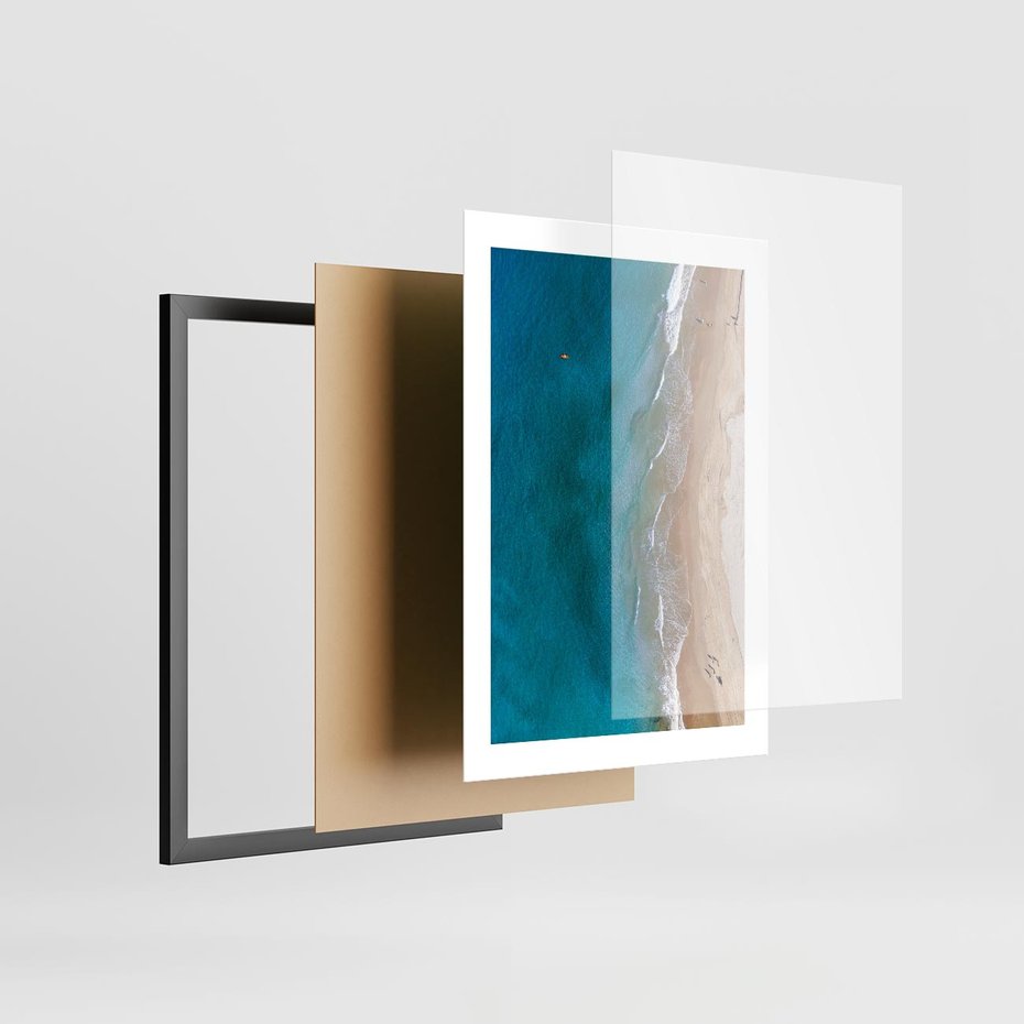 Plakat w ramie 30x40 - Spokój nad morzem - morze, plaża - rama czarna