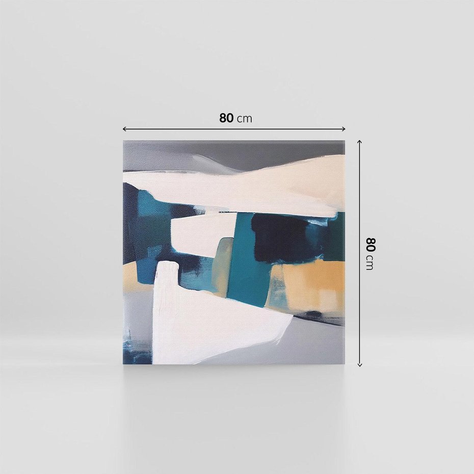 Obraz na płótnie 80x80 - Turkusowe Maźnięcia - obraz, abstrakcja