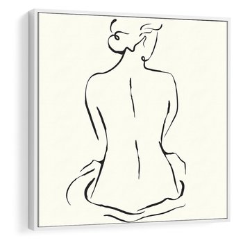 Obraz w ramie 80x80 - Migotliwa Symfonia - kobieta akt, minimalizm - rama biała