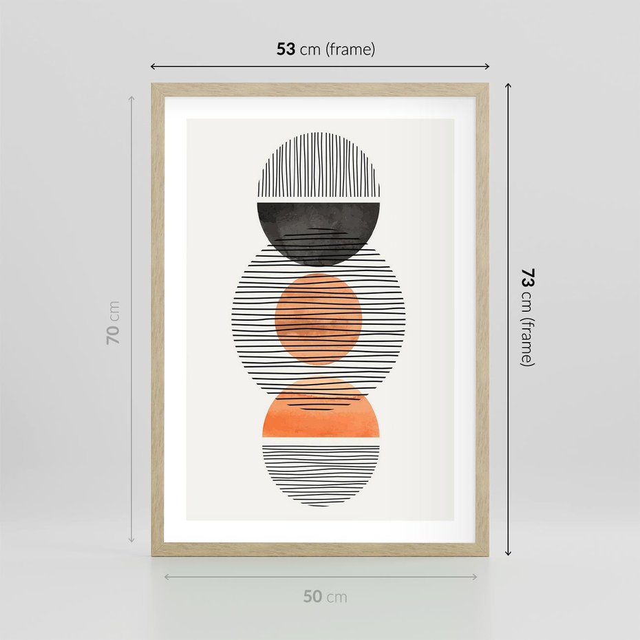 Plakat w ramie 50x70 - Geometryczna Abstrakcja - abstrakcja, nowoczesny obraz - rama drewno