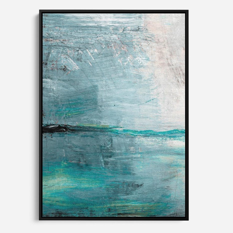 Obraz w ramie 50x70 - Odbicie utraconych barw - abstrakcja, niepokój - rama czarna