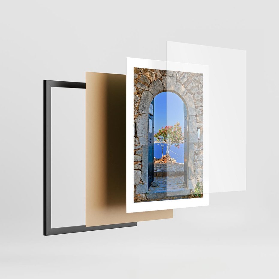 Plakat w ramie 30x40 - Perspektywa nad morzem - perspektywa, morze - rama czarna