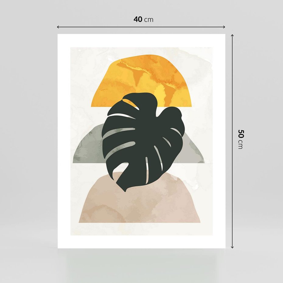 Plakat bez ramy 40x50 - Monstera i Boho Elementy - grafika, boho klimat