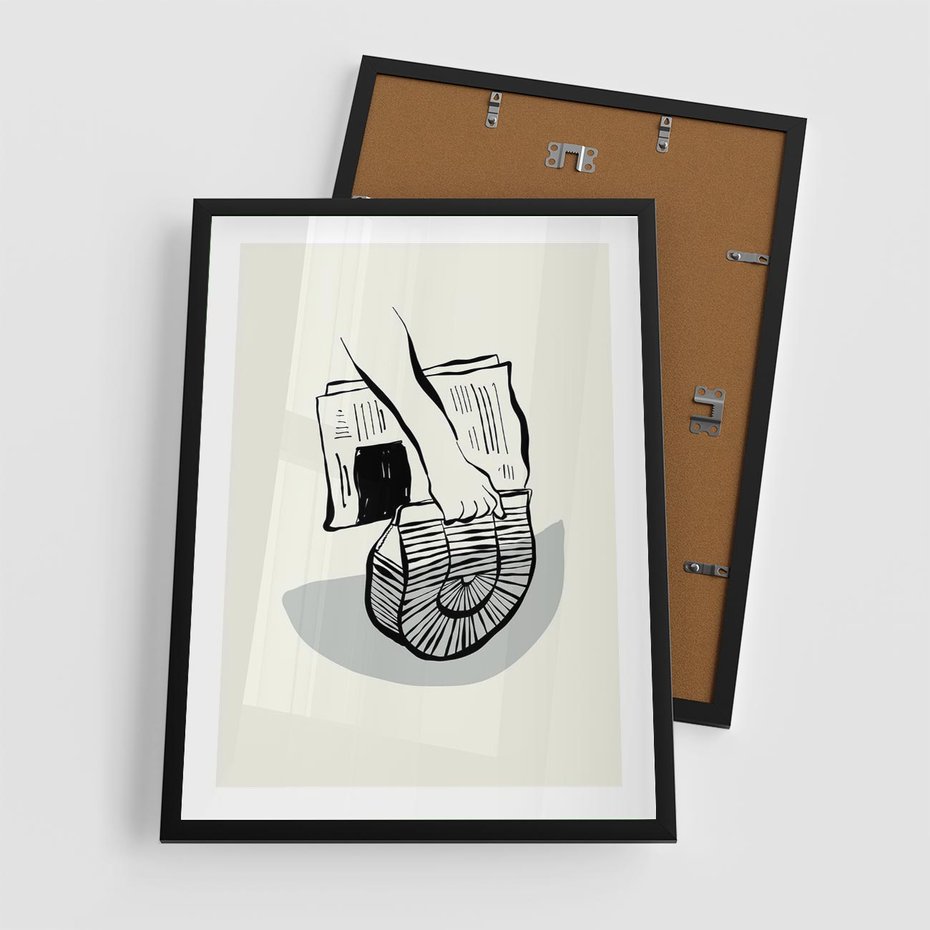 Plakat w ramie 50x70 - Szkicowe Gazetowe Inspiracje - grafika, szkic - rama czarna