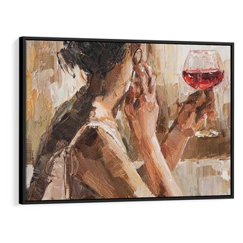 Obraz w ramie 100x70 - Wibracje - portret, kobieta - rama czarna