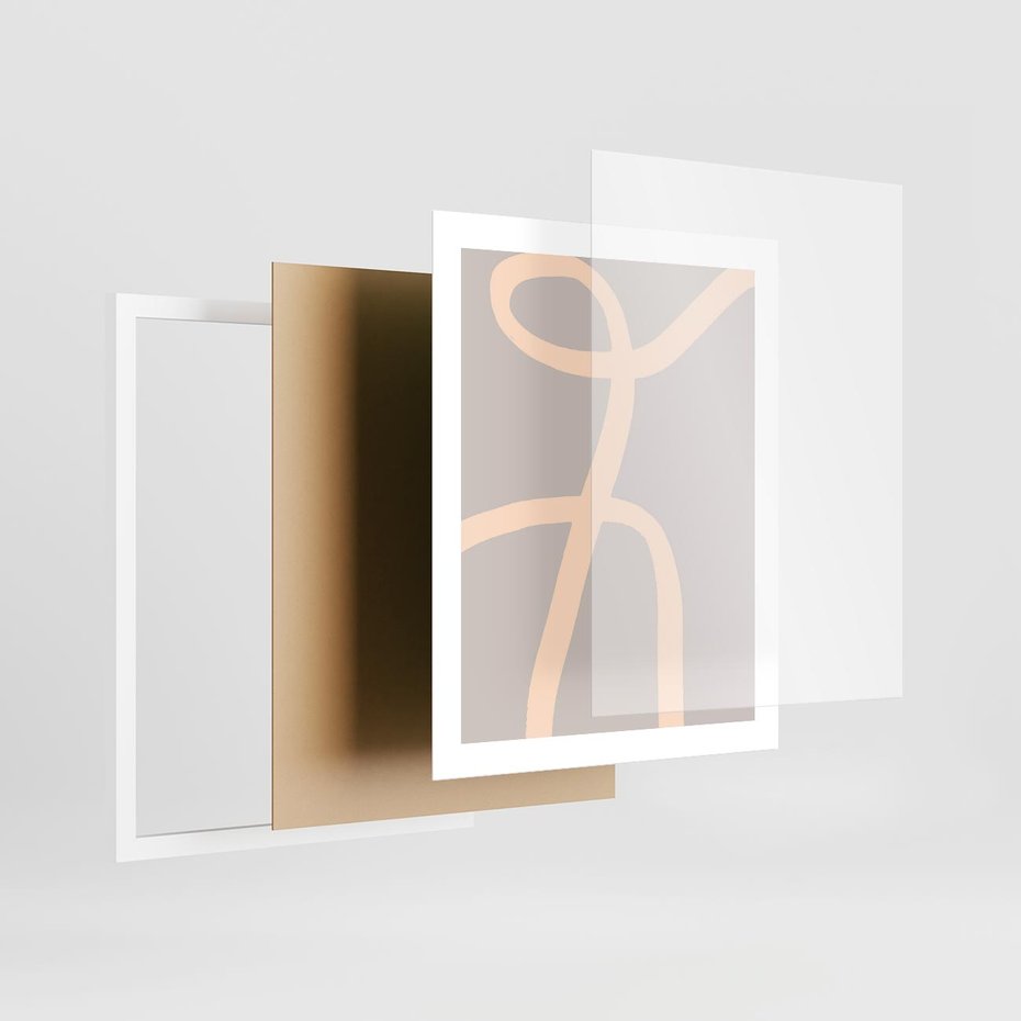 Plakat w ramie 40x50 - Beżowe Boho Zaplątanie - minimalistyczny obraz, nowoczesny - rama biała