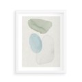 Plakat w ramie 40x50 - Akwarelowa Symfonia Natury - abstrakcyjne delikatne plamy, akwarelowe - rama biała