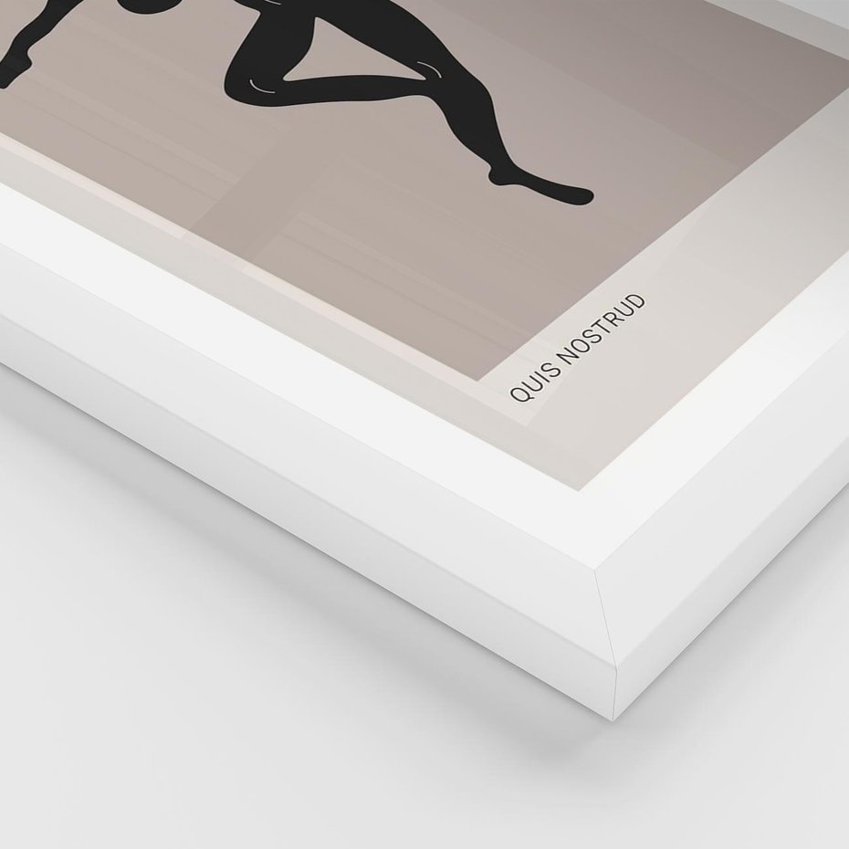 Plakat w ramie 30x40 - Modernistyczna Wizja - plakat modern, czarna postać - rama biała