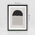 Plakat w ramie 30x40 - Wewnętrzne Widzenia - abstrakcyjna kompozycja, półkole - rama czarna