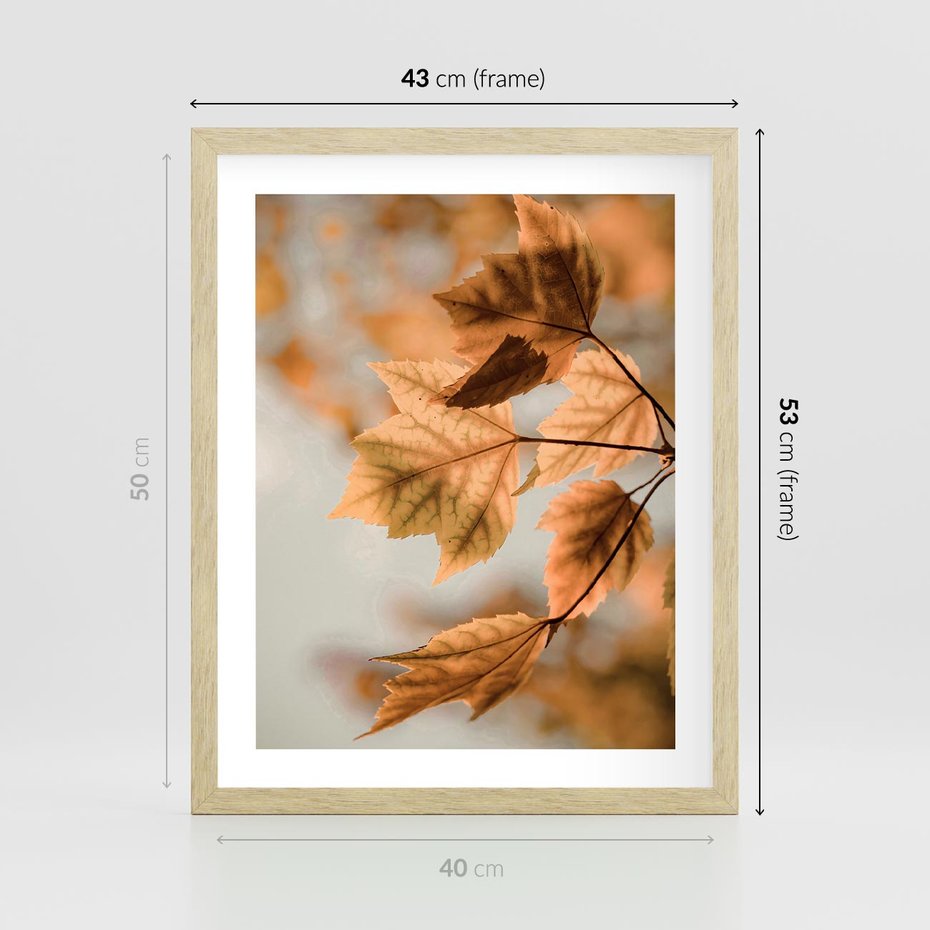 Plakat w ramie 40x50 - Magia Jesieni - liście, jesień - rama drewno