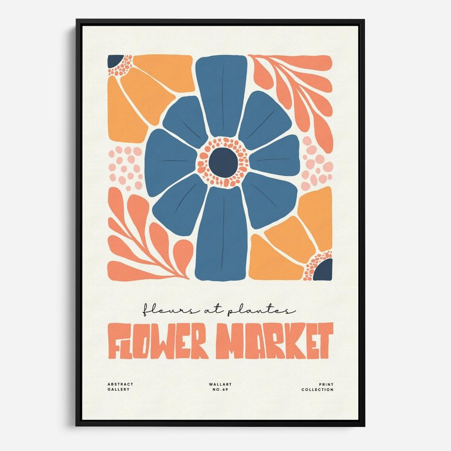 Obraz w ramie 70x100 - Rozbijające Widoki - kwiaty, nowoczesny plakat - rama czarna