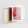 Plakat w ramie 40x50 - Rozkwitające Kształty - nowoczesny plakat, abstrakcyjne róże - rama drewno